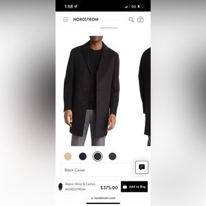 Mens Black Designer Trench Coat by Cardinal of Canada for Nordstrom PLEASE OFFER